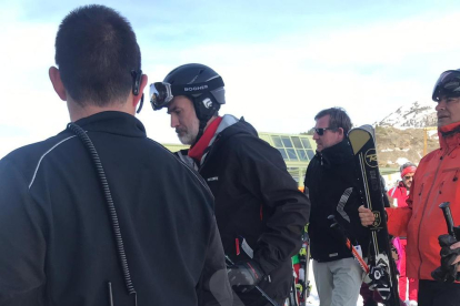 Felipe VI, ayer en las pistas de esquí de Baqueira
