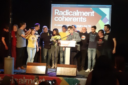 La Crida per Lleida-CUP celebró ayer su acto central de campaña en el Café del Teatre.