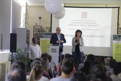Josep Bargalló y Teresa Jordà, ayer durante la inauguración del curso.