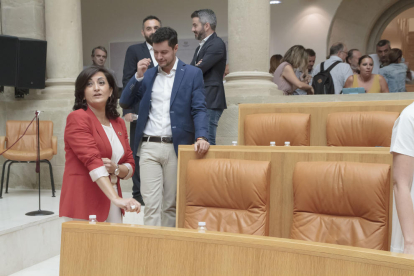 La candidata socialista a la presidència de La Rioja, Concha Andreu, al Parlament regional.