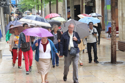 Lluvia en Lleida en una imagen de archivo.