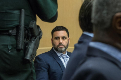 Pablo Ibar, ayer, durante la lectura del veredicto del jurado.