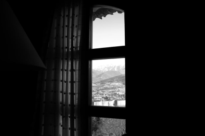 Des de l'habitació de l'hotel, l'Eugènia va
immortalitzar les muntanyes de l'Alt Urgell.