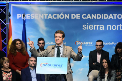 El president del Govern central, Pedro Sánchez, ahir, en un acte de partit a Mèrida.