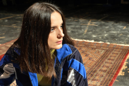 L’actriu lleidatana Núria Florensa, ahir durant un assaig del monòleg teatral ‘Tonta’.