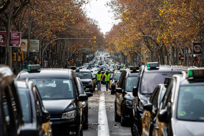 La “guerra” del taxi, que sigue latente, provocó graves problemas de movilidad en Barcelona en enero.