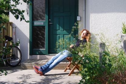 Enriqueta Vendrell, el pasado julio frente a la residencia islandesa.