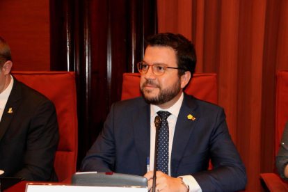 El vicepresident del Govern i conseller d'Economia, Pere Aragonès, a l'inici de la comissió d'Economia sobre la 
