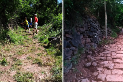 El camí de la Serra de Freixa, abans i després dels camps de treball.