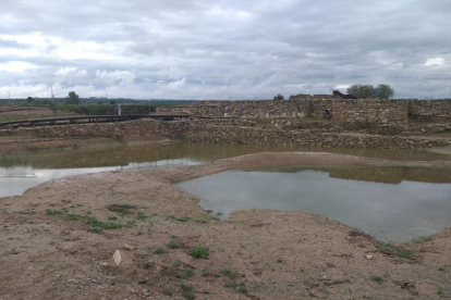 La lluvia de ayer volvió a anegar el yacimiento arqueológico de Els Vilars de Arbeca. 