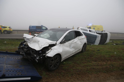 Dos dels vehicles implicats en l'accident múltiple a Torregrossa.