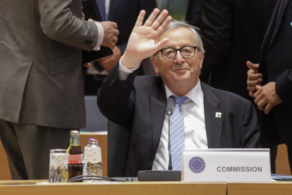 Juncker, a qui li queden pocs dies a la Comissió, ahir.