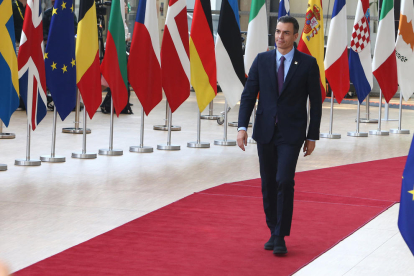 El presidente del Gobierno central, Pedro Sánchez, ayer, en Bruselas.