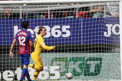 Griezmann, celebrant el gol que obria el marcador a l’estadi d’Ipurua.