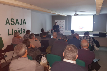 Imatge de la sessió informativa d’Agroseguro, ahir, a Lleida.