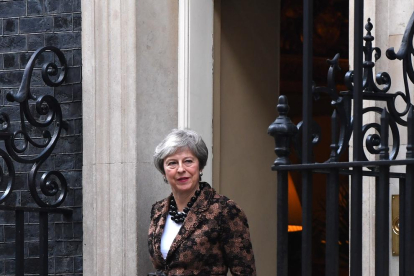 La ‘premier’ británica, Theresa May, ayer, en Downing Street.