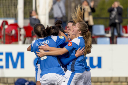 Hisui, en l’instant en què marcava el 2-1 a l’últim sospir del partit amb l’Oviedo.