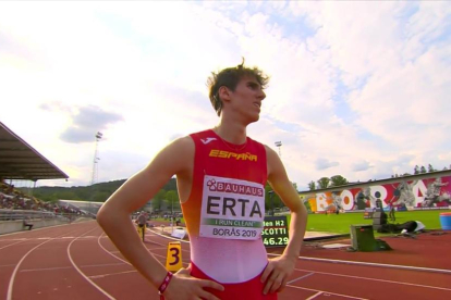 Bernat Erta, al concloure la semifinal en què es va imposar i es va classificar per a la final.