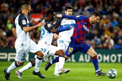 Messi, en una acción del partido del sábado ante el Alavés.