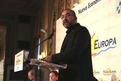 El president Pedro Sánchez durant la intervenció a la VI Cimera de l’Empresa Familiar Europea.