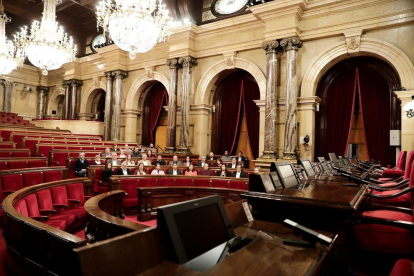 Diputados de Cs, ayer en el Parlament de Catalunya.