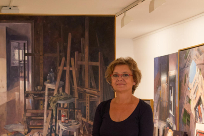 La artista leridana Mercè Humedas en su estudio de Lleida.