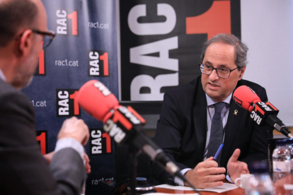 El president de la Generalitat, Quim Torra, durant l'entrevista a Rac1.