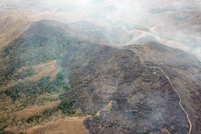 Incendio en la Chapada dos Guimarães, en Mato Grosso (Brasil).