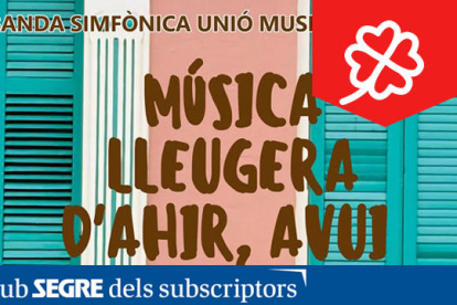 La Banda Simfònica Unió Musical de Lleida ens interpretarà cançons clàssiques de la música popular.