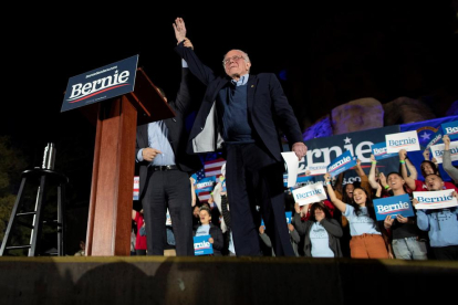El demòcrata Bernie Sanders, en el seu últim míting a Las Vegas.