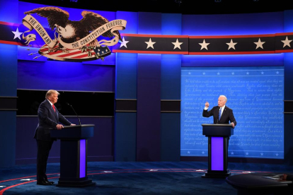 Donald Trump i Joe Biden, en el segon debat presidencial.