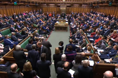 Imatge general del saló de plens del Parlament britànic.