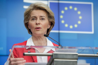 La jefa del Ejecutivo comunitario, Ursula van der Leyen, anunció las nuevas medidas económicas.