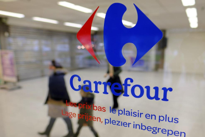 El logotip de Carrefour.