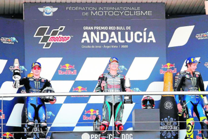 El Gran Premio de Andalucía estuvo integrado por pilotos de Yamaha, con Fabio Quartararo en lo más alto y secundado por Maverick Viñales y Valentino Rossi.