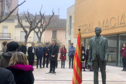 Un momento del homenaje a Macià celebrado en Les Borges