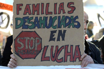 Imatge d’una protesta contra els desnonaments.