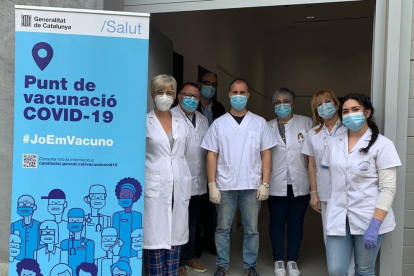 Equipo del consultorio de Rosselló, del CAP Lleida Rural Nord, que lidera la vacunación.