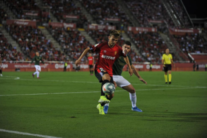 Aleix Febas, en el partit d’aquesta temporada contra l’Athletic Club a Son Moix.