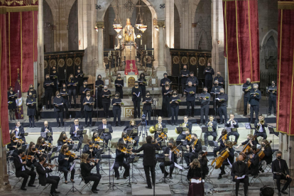 Un moment del concert al temple gòtic de Santa Maria de Cervera.