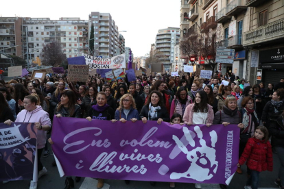 Concentració el 8 de març passat als carrers de Lleida.