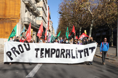 La manifestación en Lleida fue de plaza del Treball a plaza La Pau. 
