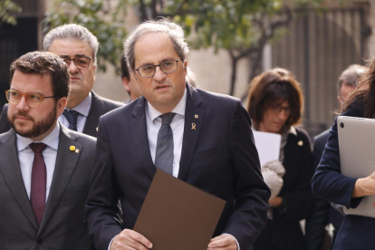 El president de la Generalitat, Quim Torra, i el vicepresident, Pere Aragonès.