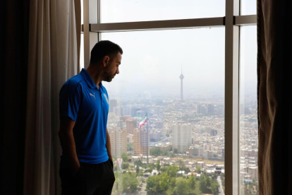 Xavi Hernández en un hotel de Teherán, donde ha jugado sus últimos encuentros.