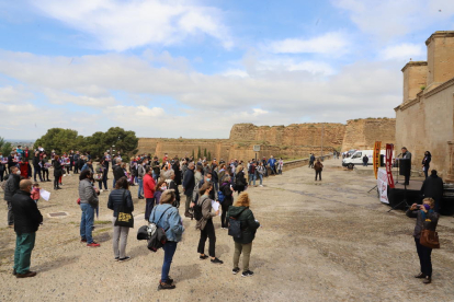 Los sindicatos CCOO y UGT de Lleida convocaron a celebrar el Primero de Mayo en una concentración estática frente a la Porta dels Apòstols de la Seu Vella.