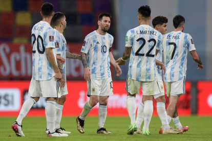 Messi, durant un partit amb la selecció argentina.