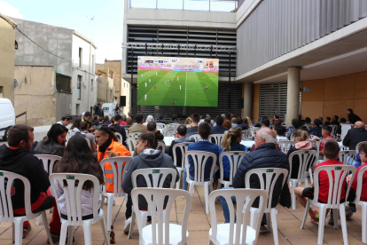 La pantalla gigante en Balaguer.