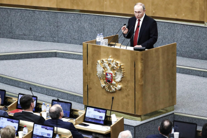 Putin, en una intervenció davant la Duma russa a primers de mes.