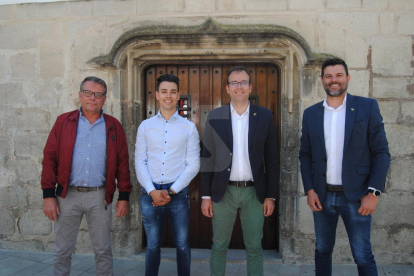 De izquierda a derecha: Joan Simeón (PP), Joel Bastons (PSC), Marc Solsona (JxC-M) y Engelbert Montalà (ERC).