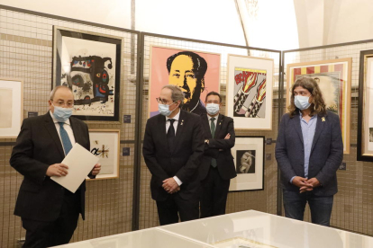 Antoni Gelonch va agrair la visita del president Torra a la mostra de gravats al Museu de Lleida.